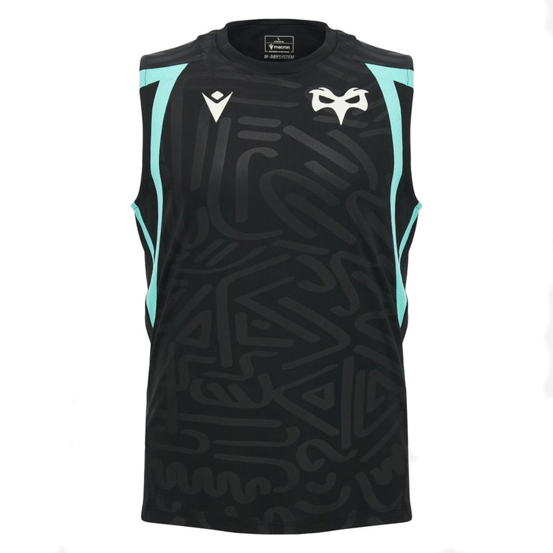2026-2027 Ospreys Rugby Poly Sleeveless Training Shirt (Black)_0