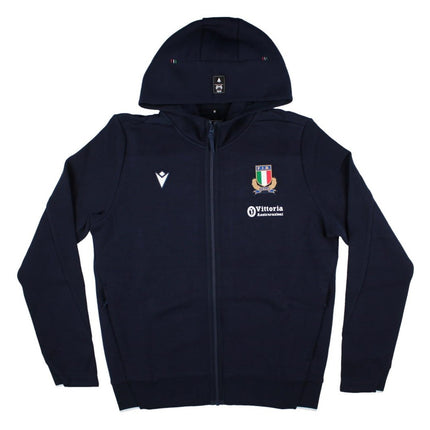 2026-2027 Italy Rugby Full Zip Travel Hoodie (Navy)_0