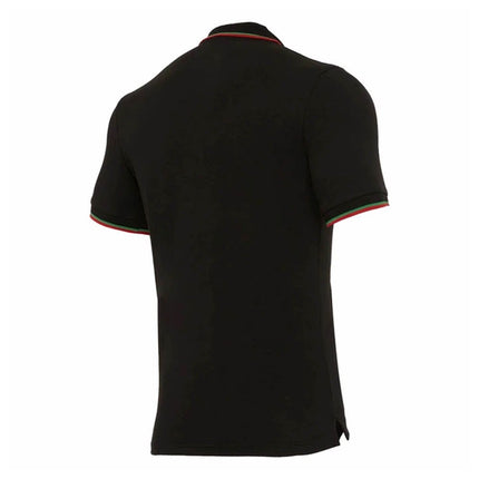 2020-2021 Wales Travel Cotton Piquet Polo Shirt (Black) |Product - Polo Shirts | Macron | Absolute Rugby