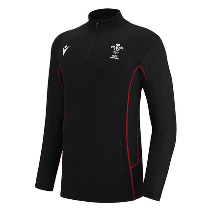 2022-2023 Wales Rugby Travel 1/4 Zip Softshell (Black) |Product - Jackets | Macron | Absolute Rugby