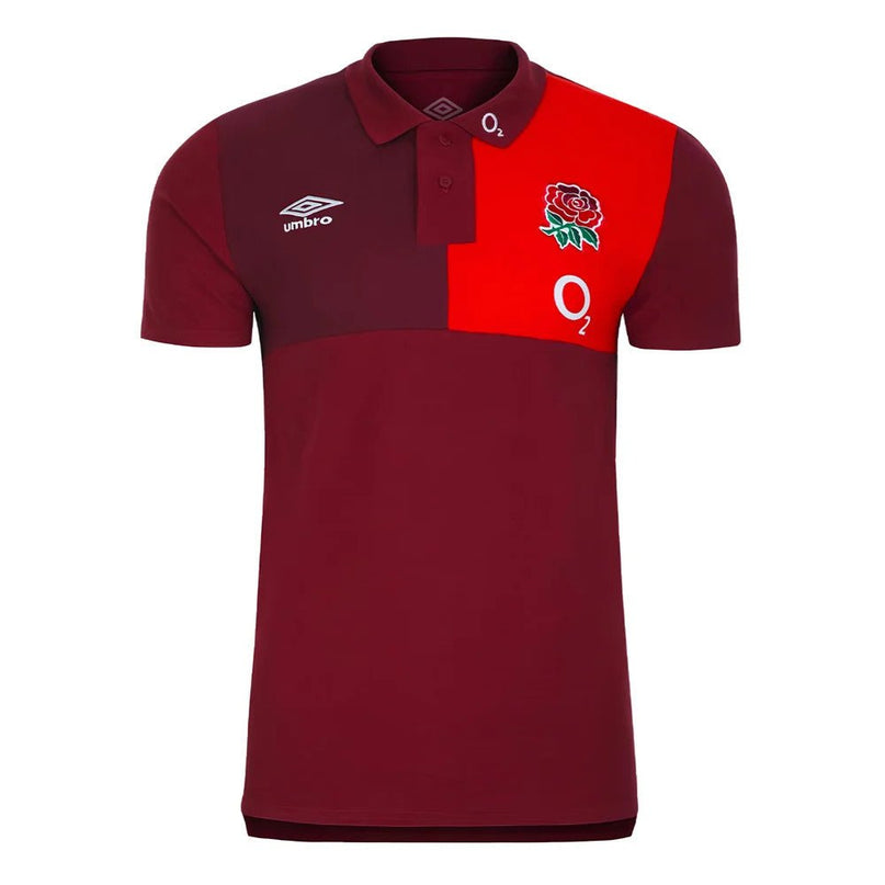 2023-2024 England Rugby CVC Polo (Tibetan Red) |Product - Polo Shirts | Umbro | Absolute Rugby