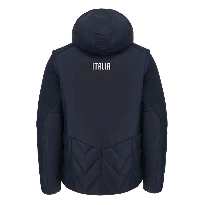 2023-2024 Italy Rugby Official Travel Bomber Jacket (Navy) |Product - Jackets | Macron | Absolute Rugby