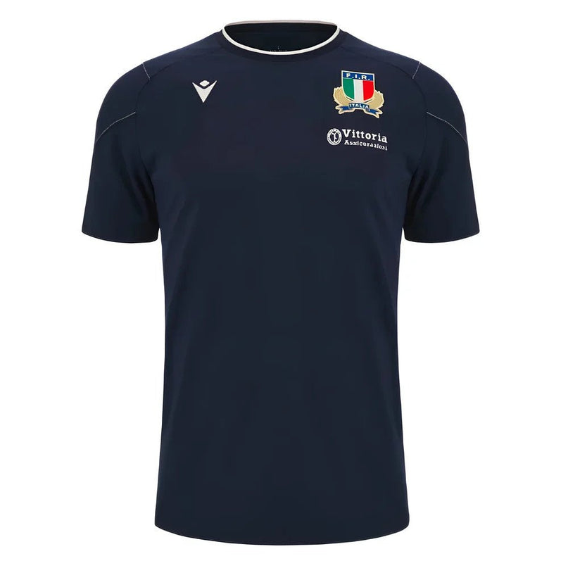 2023-2024 Italy Rugby Travel Player Shirt (Navy) |Product - T-Shirt | Macron | Absolute Rugby