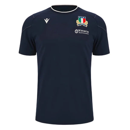 2023-2024 Italy Rugby Travel Player Shirt (Navy) |Product - T-Shirt | Macron | Absolute Rugby