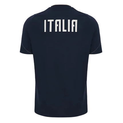 2023-2024 Italy Rugby Travel Player Shirt (Navy) |Product - T-Shirt | Macron | Absolute Rugby