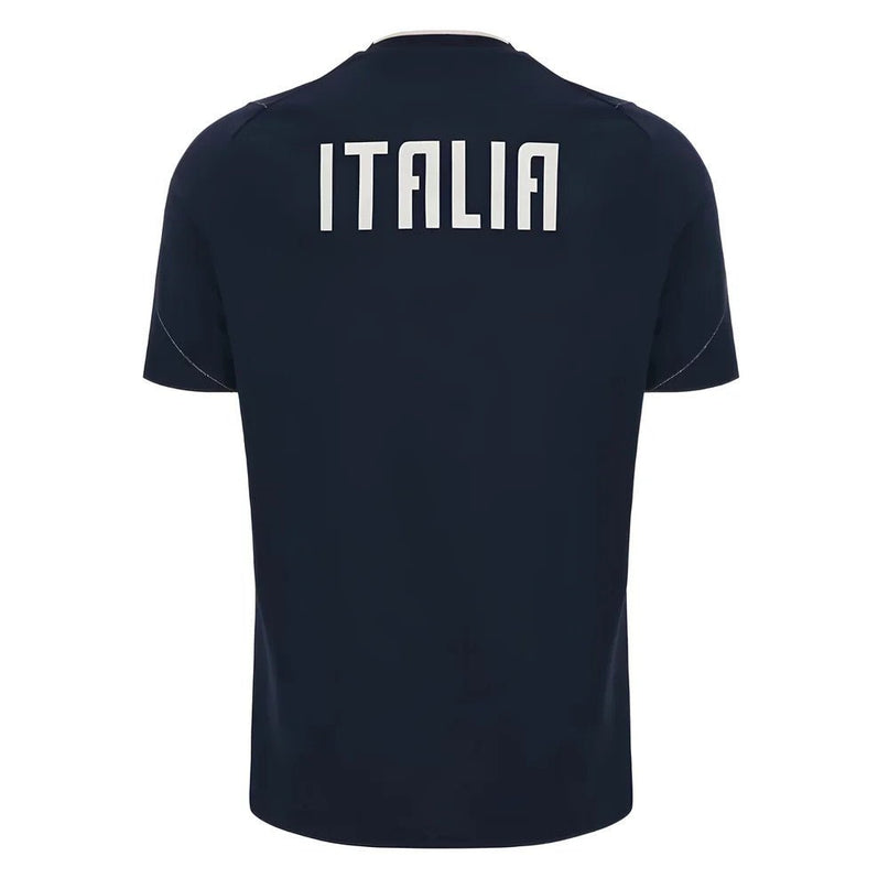 2023-2024 Italy Rugby Travel Player Shirt (Navy) |Product - T-Shirt | Macron | Absolute Rugby