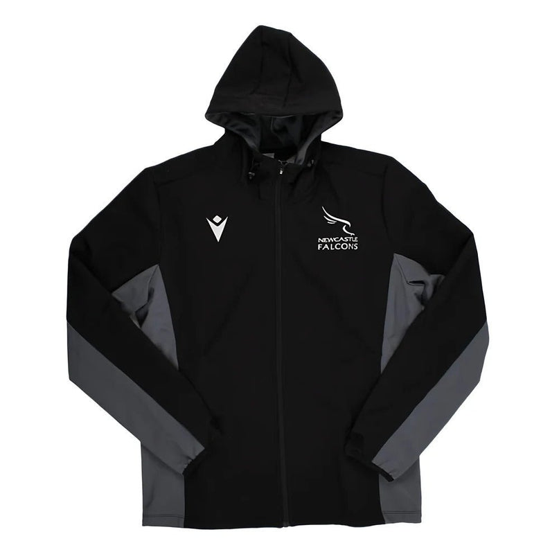 2023-2024 Newcastle Falcons Softshell Jacket (Black) |Product - Jackets | Macron | Absolute Rugby