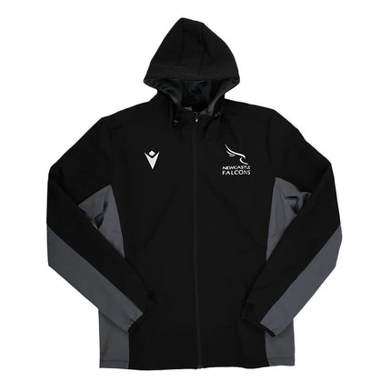 2023-2024 Newcastle Falcons Softshell Jacket (Black) |Product - Jackets | Macron | Absolute Rugby