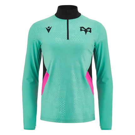 2023-2024 Ospreys Rugby Training 1/4 Zip LS Top (Mint) |Product - Training Tops | Macron | Absolute Rugby
