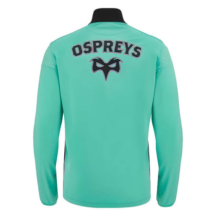 2023-2024 Ospreys Rugby Training 1/4 Zip LS Top (Mint) |Product - Training Tops | Macron | Absolute Rugby