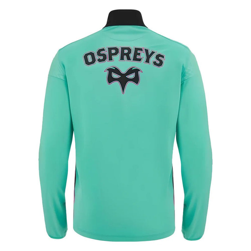 2023-2024 Ospreys Rugby Training 1/4 Zip LS Top (Mint) |Product - Training Tops | Macron | Absolute Rugby