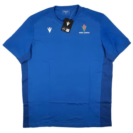 2023-2024 Samoa Rugby Travel Cotton Shirt (Royal) |Product - T-Shirt | Macron | Absolute Rugby