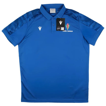 2023-2024 Samoa Rugby Travel Player Poly Polo Shirt (Royal) |Product - Polo Shirts | Macron | Absolute Rugby