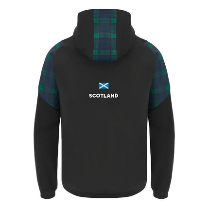 2023-2024 Scotland Rugby Travel Full Zip Hoodie (Black) - Kids |Product - Hoodies | Macron | Absolute Rugby