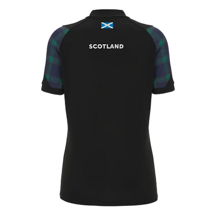 2023-2024 Scotland Rugby Travel Polo Shirt (Black) - Ladies |Product - Polo Shirts | Macron | Absolute Rugby