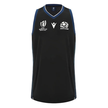 2023-2024 Scotland RWC Training Basketball Singlet (Black) |Product - Sleeveless | Macron | Absolute Rugby