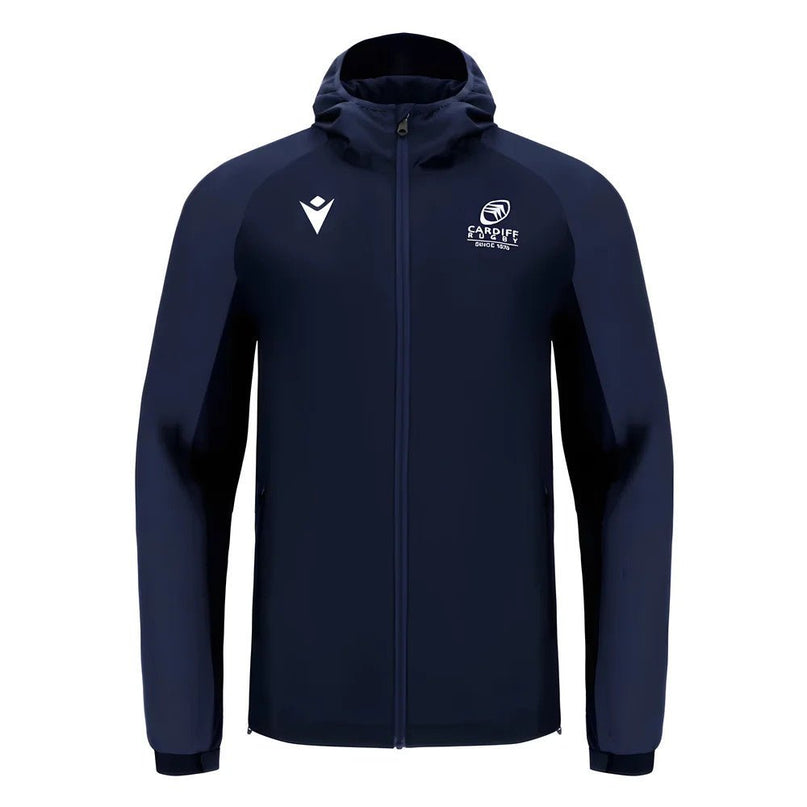 2024-2025 Cardiff Blues Rugby Full Zip Waterproof Jacket (Navy) |Product - Jackets | Macron | Absolute Rugby
