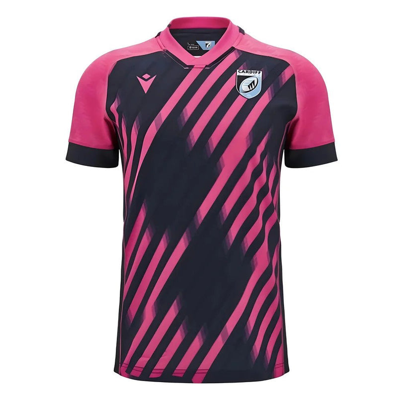 2024-2025 Cardiff Blues Rugby Training Jersey (Pink-Navy) |Product - Training Shirts | Macron | Absolute Rugby