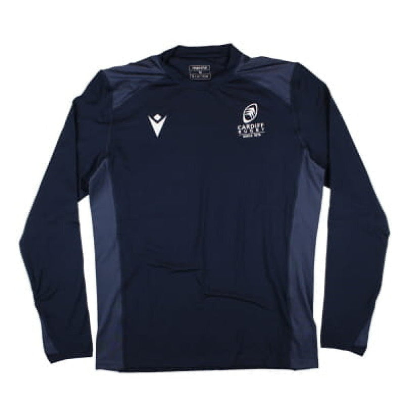 2024-2025 Cardiff Rugby Training Roundneck Top (Navy) |Product - Training Tops | Macron | Absolute Rugby