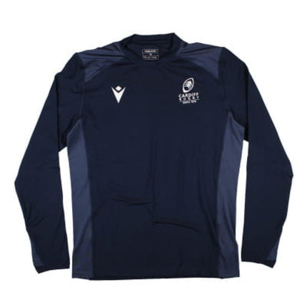 2024-2025 Cardiff Rugby Training Roundneck Top (Navy) |Product - Training Tops | Macron | Absolute Rugby