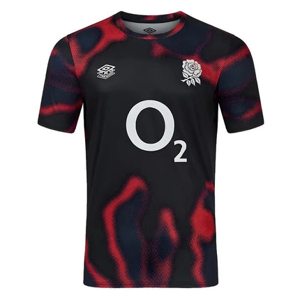 2024-2025 England Rugby Warm Up Jersey O2 (Black) - Kids |Product - Training Shirts | Umbro | Absolute Rugby