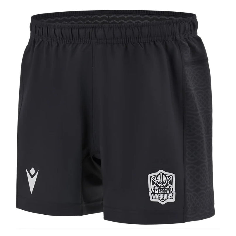 2024-2025 Glasgow Warriors Rugby Home Shorts (Black) - Kids |Product - Shorts | Macron | Absolute Rugby
