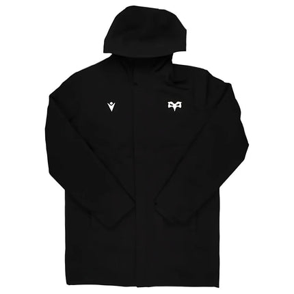 2024-2025 Ospreys Rugby Ath Padded Jacket (Black) |Product - Jackets | Macron | Absolute Rugby