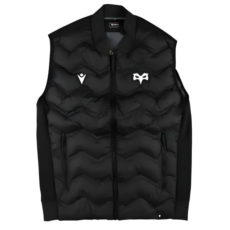2024-2025 Ospreys Rugby Athletic Gilet (Black) |Product - Jackets | Macron | Absolute Rugby