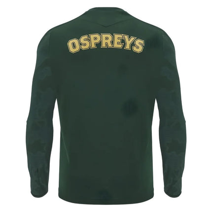 2024-2025 Ospreys Rugby LS Poly Training Shirt (Green) |Product - Training Shirts | Macron | Absolute Rugby