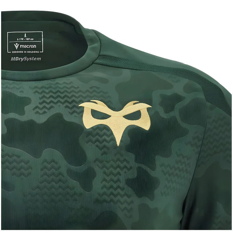 2024-2025 Ospreys Rugby LS Poly Training Shirt (Green) |Product - Training Shirts | Macron | Absolute Rugby