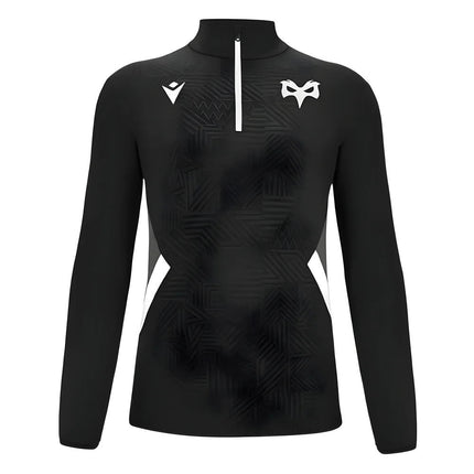 2024-2025 Ospreys Rugby Training 1/4 Zip Top (Black) |Product - Training Tops | Macron | Absolute Rugby