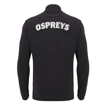 2024-2025 Ospreys Rugby Training 1/4 Zip Top (Black) |Product - Training Tops | Macron | Absolute Rugby