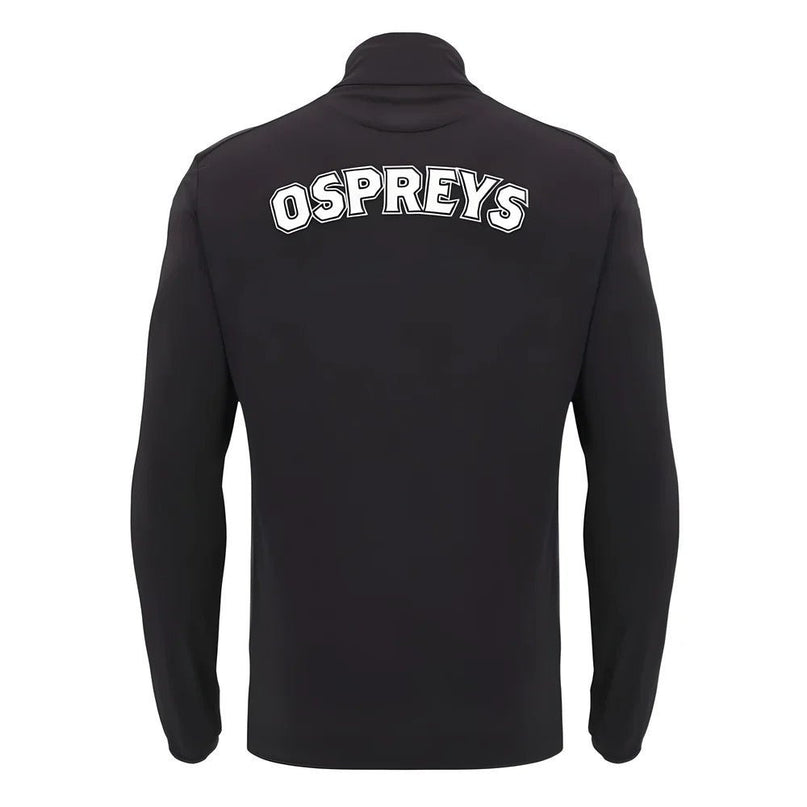 2024-2025 Ospreys Rugby Training 1/4 Zip Top (Black) |Product - Training Tops | Macron | Absolute Rugby