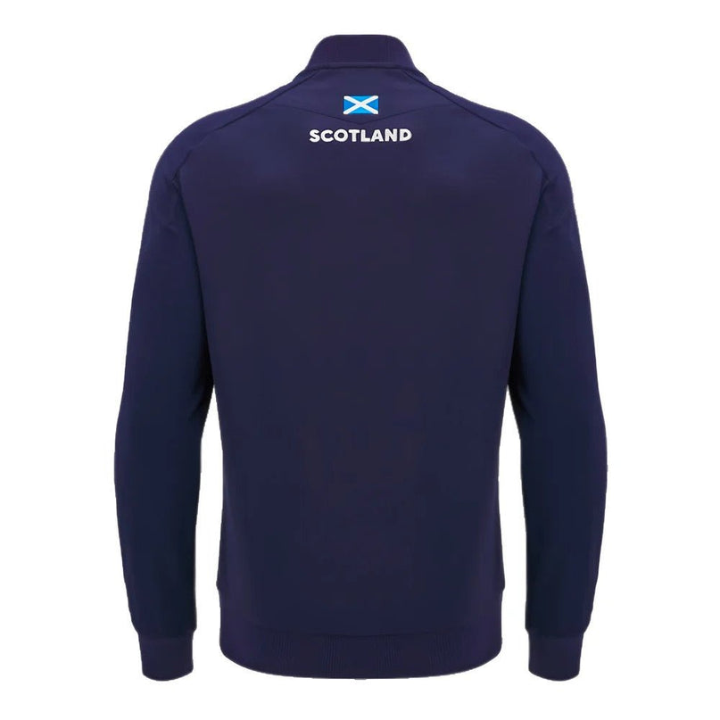 2024-2025 Scotland Rugby Anthem Full Zip Top (Navy) - Kids |Product - Jackets | Macron | Absolute Rugby