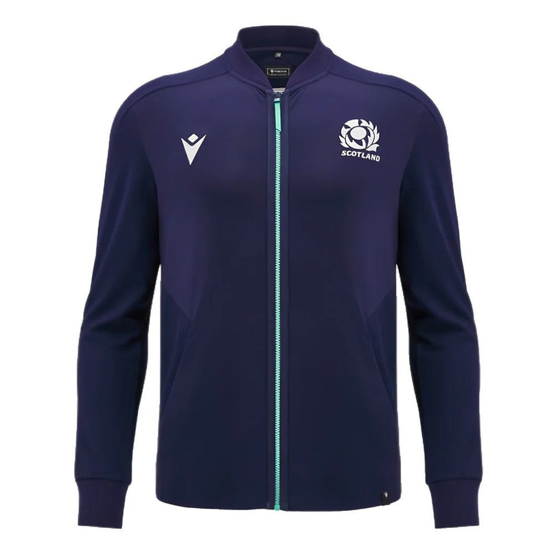 2024-2025 Scotland Rugby Anthem Full Zip Top (Navy) - Kids |Product - Jackets | Macron | Absolute Rugby