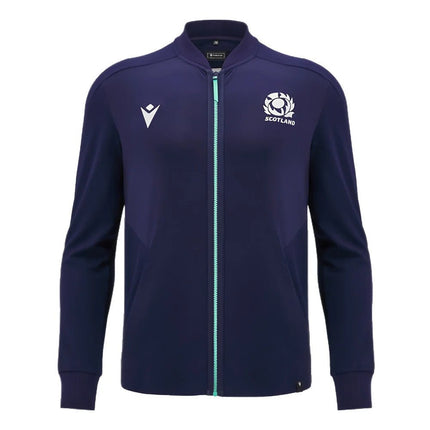 2024-2025 Scotland Rugby Anthem Full Zip Top (Navy) - Kids |Product - Jackets | Macron | Absolute Rugby