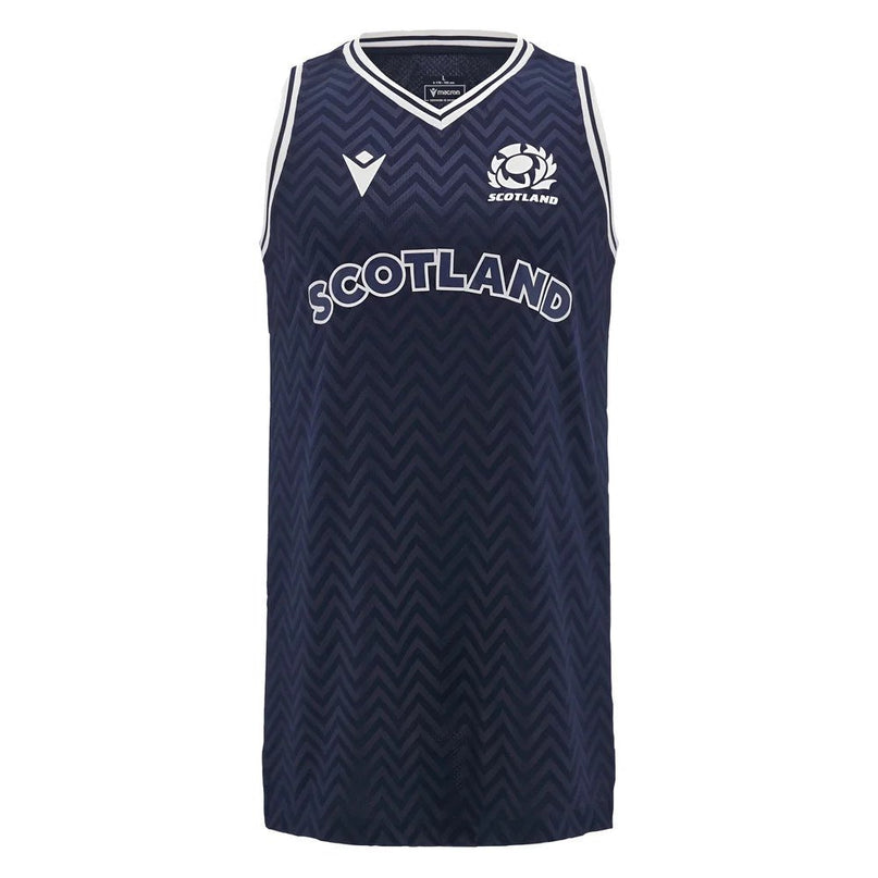 2024-2025 Scotland Rugby Basketball Singlet (Navy) |Product - Sleeveless | Macron | Absolute Rugby