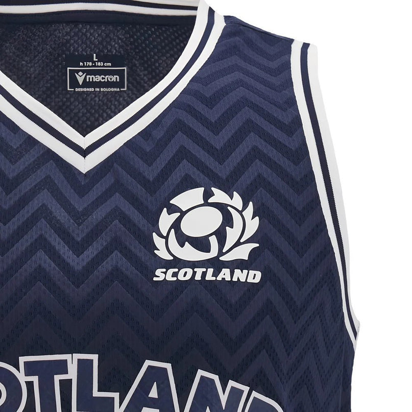 2024-2025 Scotland Rugby Basketball Singlet (Navy) |Product - Sleeveless | Macron | Absolute Rugby