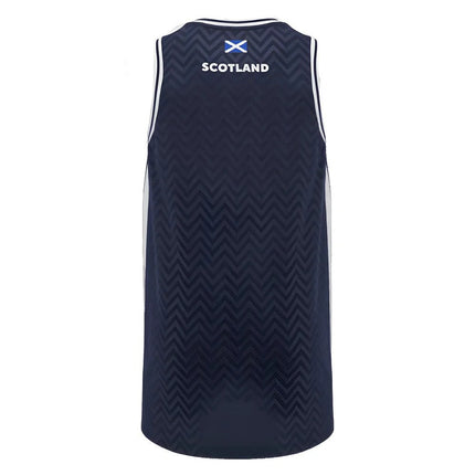 2024-2025 Scotland Rugby Basketball Singlet (Navy) - Kids |Product - Sleeveless | Macron | Absolute Rugby