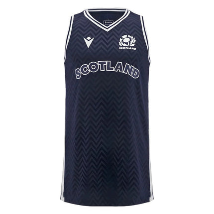 2024-2025 Scotland Rugby Basketball Singlet (Navy) - Kids |Product - Sleeveless | Macron | Absolute Rugby