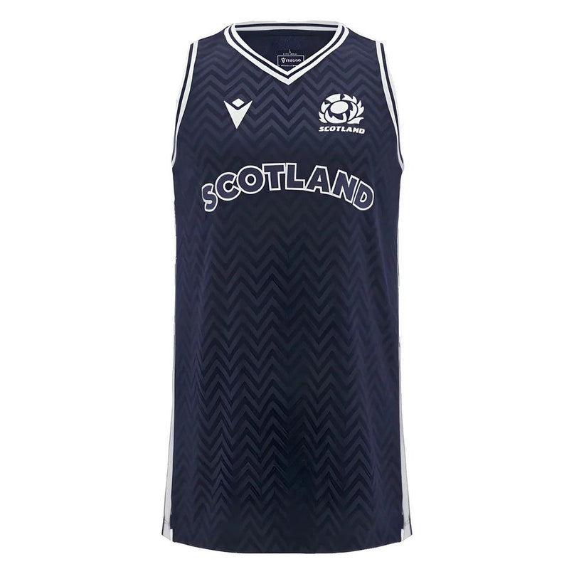2024-2025 Scotland Rugby Basketball Singlet (Navy) - Kids |Product - Sleeveless | Macron | Absolute Rugby