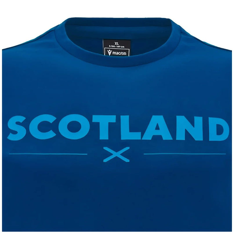2024-2025 Scotland Rugby Leisure Cotton T-Shirt (Navy) |Product - T-Shirt | Macron | Absolute Rugby