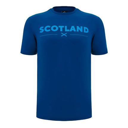 2024-2025 Scotland Rugby Leisure Cotton T-Shirt (Navy) |Product - T-Shirt | Macron | Absolute Rugby