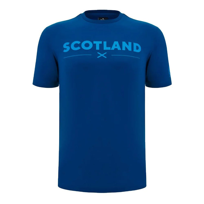 2024-2025 Scotland Rugby Leisure Cotton T-Shirt (Navy) |Product - T-Shirt | Macron | Absolute Rugby