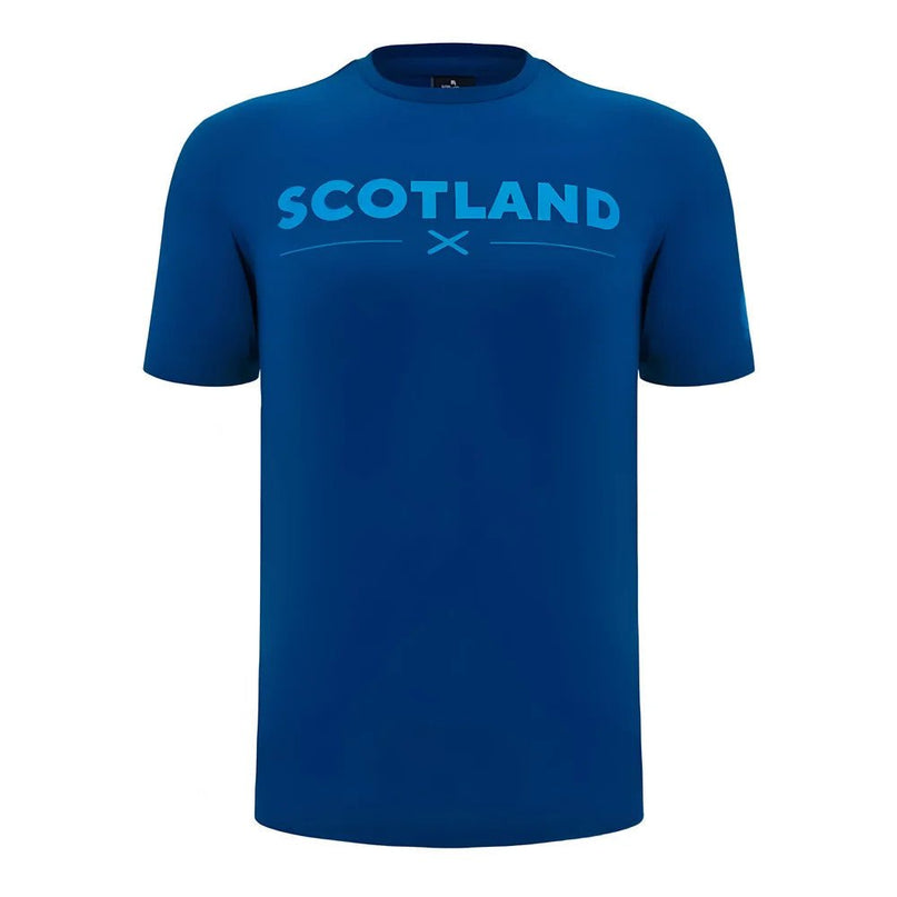 2024-2025 Scotland Rugby Leisure Cotton T-Shirt (Navy) - Kids |Product - T-Shirt | Macron | Absolute Rugby