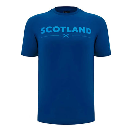 2024-2025 Scotland Rugby Leisure Cotton T-Shirt (Navy) - Kids |Product - T-Shirt | Macron | Absolute Rugby