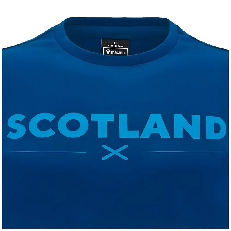2024-2025 Scotland Rugby Leisure Cotton T-Shirt (Navy) - Kids |Product - T-Shirt | Macron | Absolute Rugby