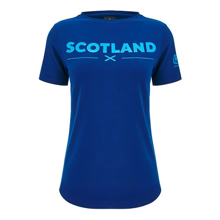 2024-2025 Scotland Rugby Leisure Cotton T-Shirt (Navy) - Womens |Product - T-Shirt | Macron | Absolute Rugby