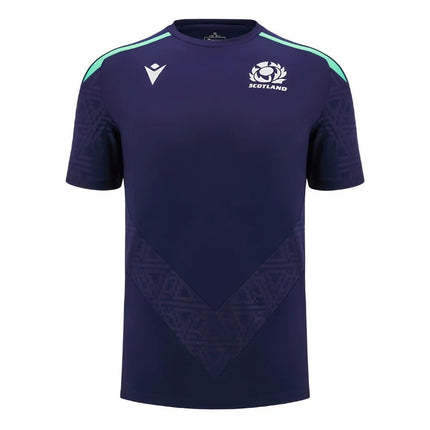 2024-2025 Scotland Rugby Poly Training Shirt (Navy) |Product - Training Shirts | Macron | Absolute Rugby