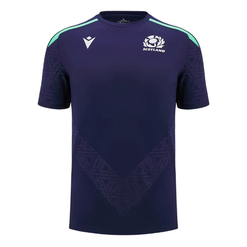 2024-2025 Scotland Rugby Poly Training Shirt (Navy) |Product - Training Shirts | Macron | Absolute Rugby